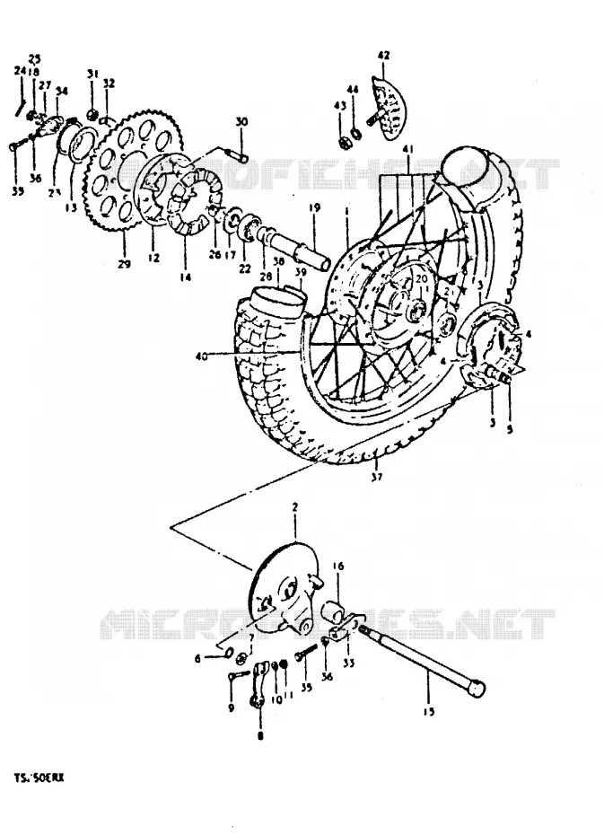 ROUE ARRIERE Suzuki MOTO 250 TS-ER 1996  TS250ERT(T/X)