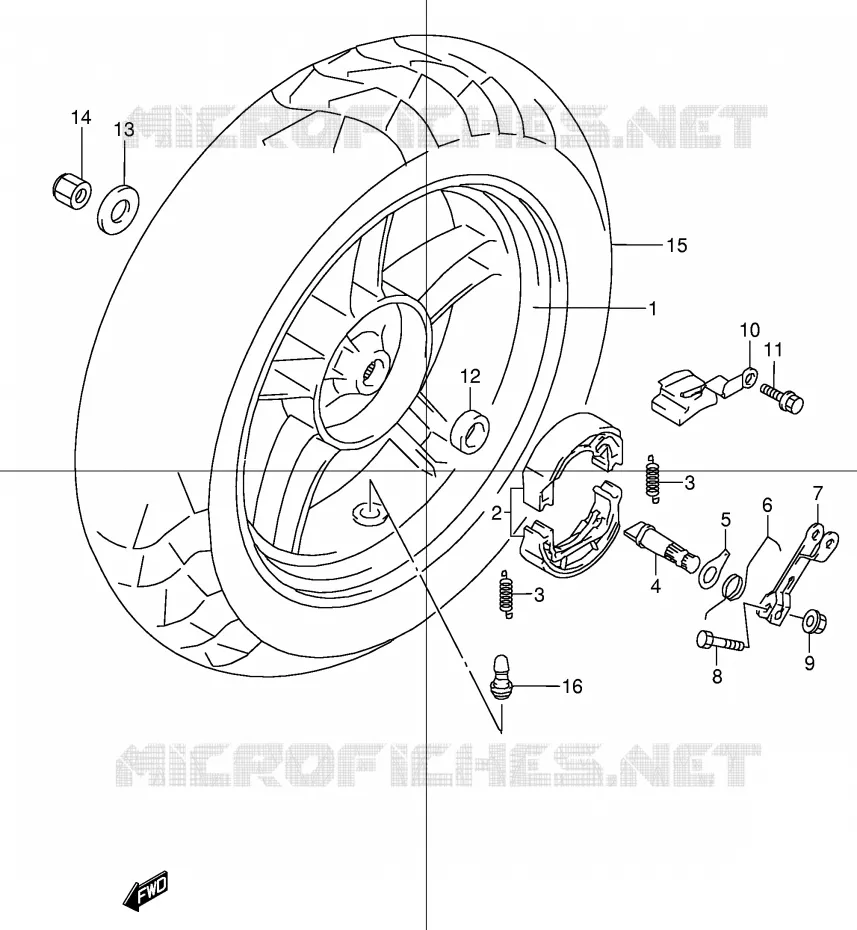 ROUE ARRIERE Suzuki MOTO 50 STREET-MAGIC 1998  TR50SW(E2)