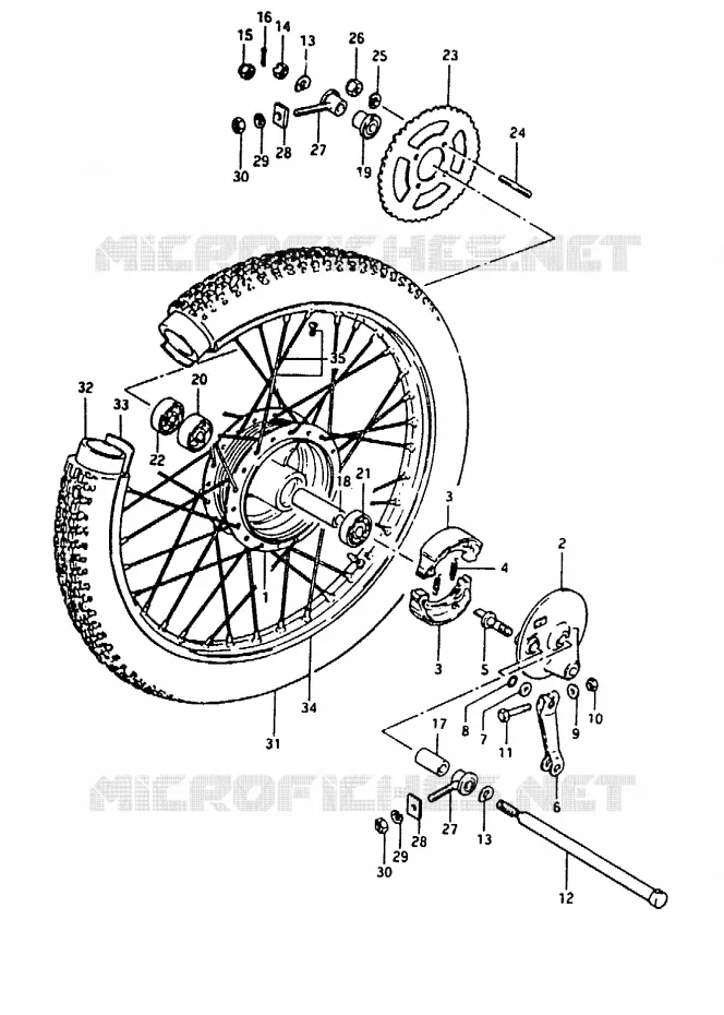 ROUE ARRIERE Suzuki MOTO 50 TS-ER 1983  TS50ERKD(Z/D)
