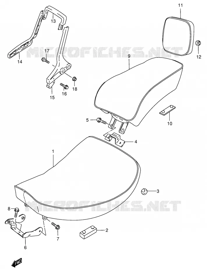 SELLE (MODELE K1/K2/K3/K4) Suzuki MOTO 800 INTRUDER 2005  VS800K5(E3/E28)