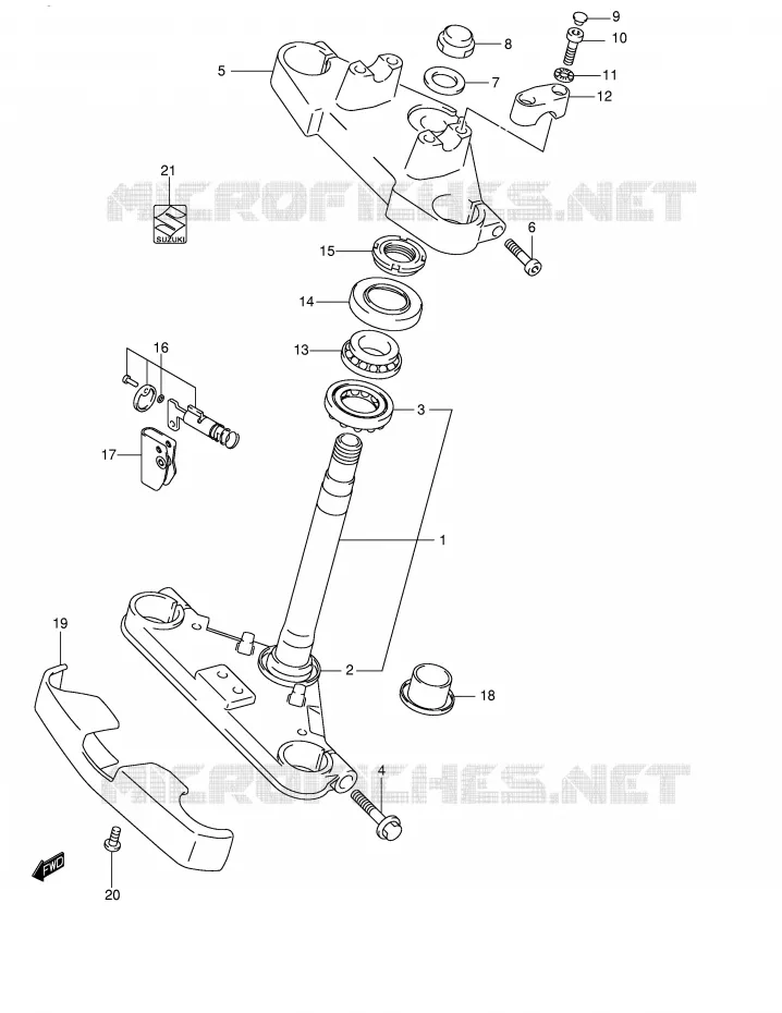 TE DE FOURCHE (MODELE K2/K3/K4) Suzuki MOTO 250 INTRUDER 2004  VL250K4(E2)