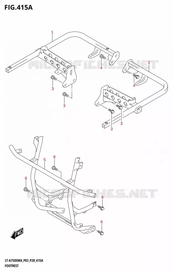 REPOSE PIEDS Suzuki QUAD 750 KINGQUAD 2024  LT-A750XM4