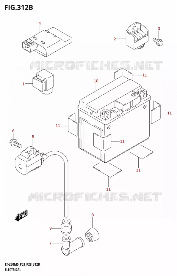 PARTIE ELECTRIQUE (P28) Suzuki QUAD 50 QUADSPORT 2025  LT-Z50 2025 M5