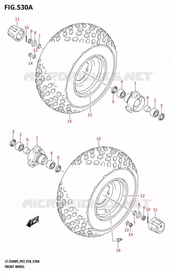 ROUE AVANT Suzuki QUAD 50 QUADSPORT 2025  LT-Z50 2025 M5