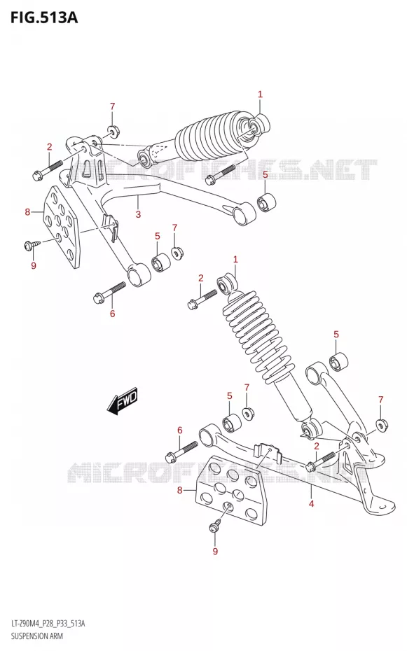 AMORTISSEUR - TRIANGLES Suzuki QUAD 90 QUADSPORT 2024  LT-Z90 M4 (E28,E33)