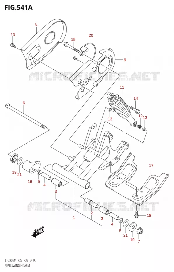 BRAS OSCILLANT ARRIERE Suzuki QUAD 90 QUADSPORT 2024  LT-Z90 M4 (E28,E33)