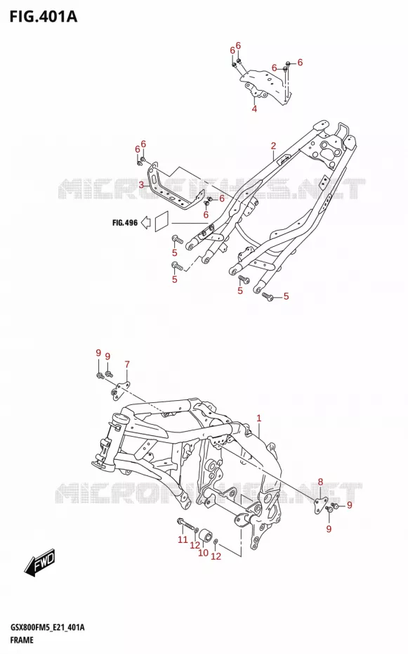 CADRE Suzuki MOTO 800 GSX 2025  GSX800FRQ 2025 M5 (E21)