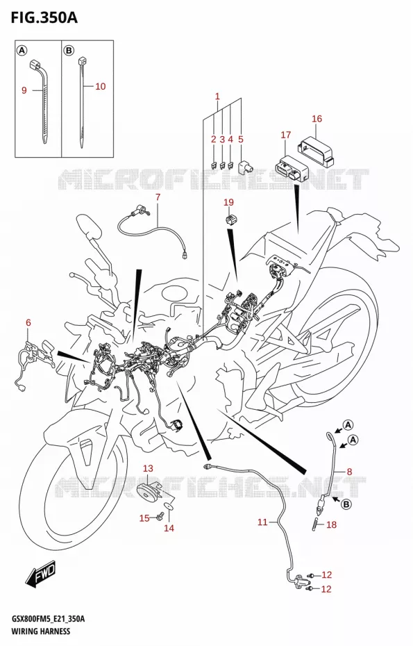 FAISCEAU ELECTRIQUE Suzuki MOTO 800 GSX 2025  GSX800FRQ 2025 M5 (E21)