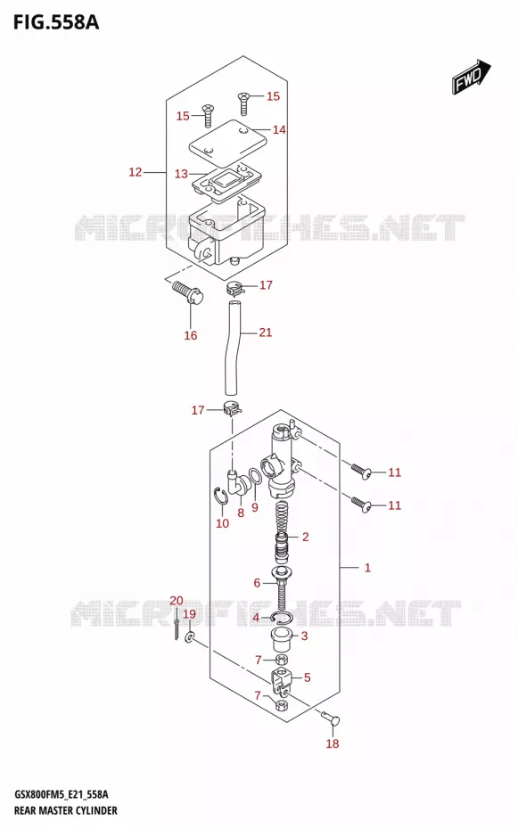 MAITRE CYLINDRE DE FREIN ARRIERE Suzuki MOTO 800 GSX 2025  GSX800FRQ 2025 M5 (E21)