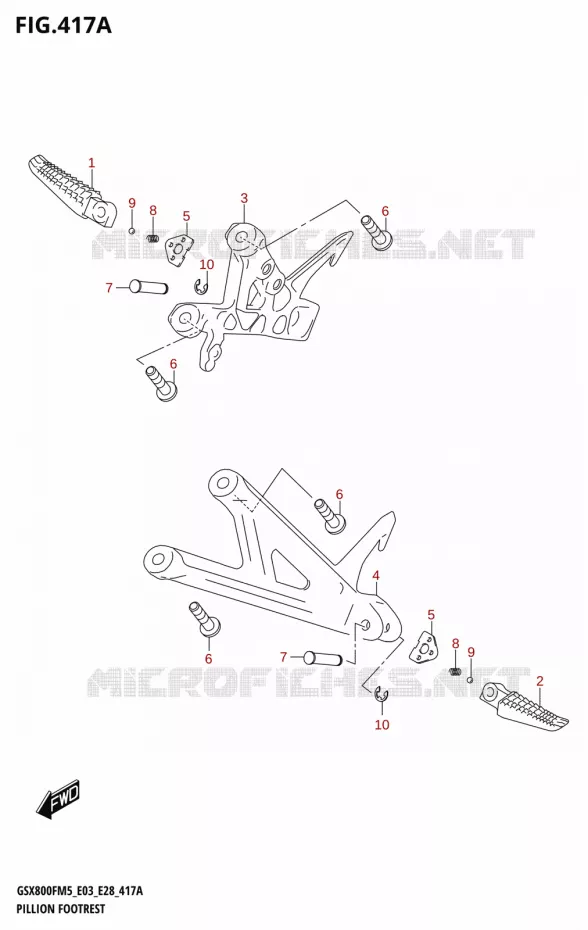 REPOSE PIED Suzuki MOTO 800 GSX 2025  GSX800FRQM5 E28 2025 M5 (E28)