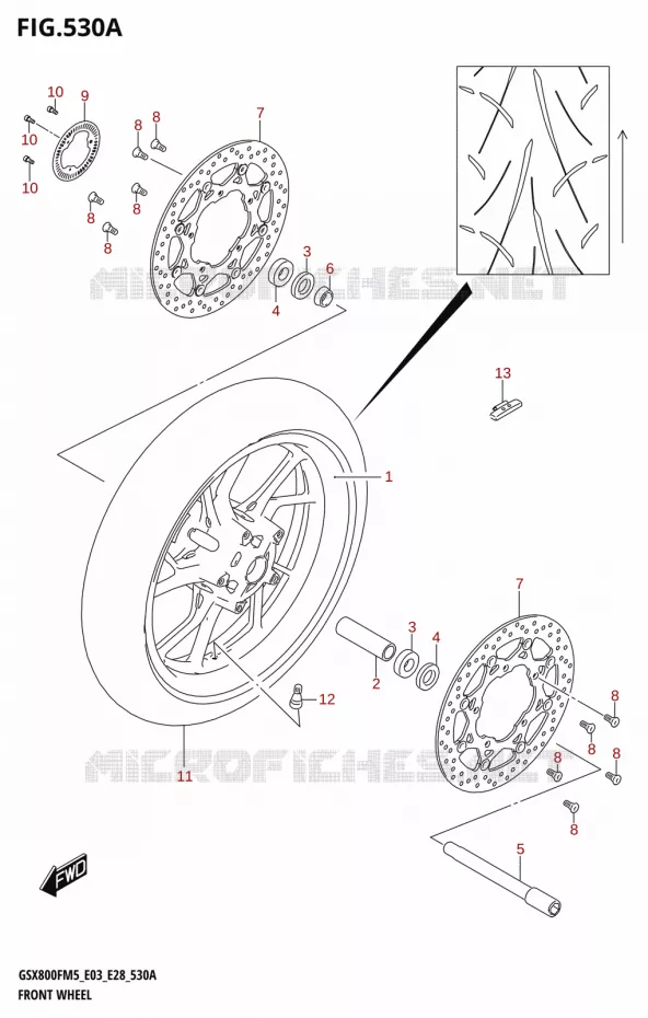 ROUE AVANT Suzuki MOTO 800 GSX 2025  GSX800FRQM5 E28 2025 M5 (E28)