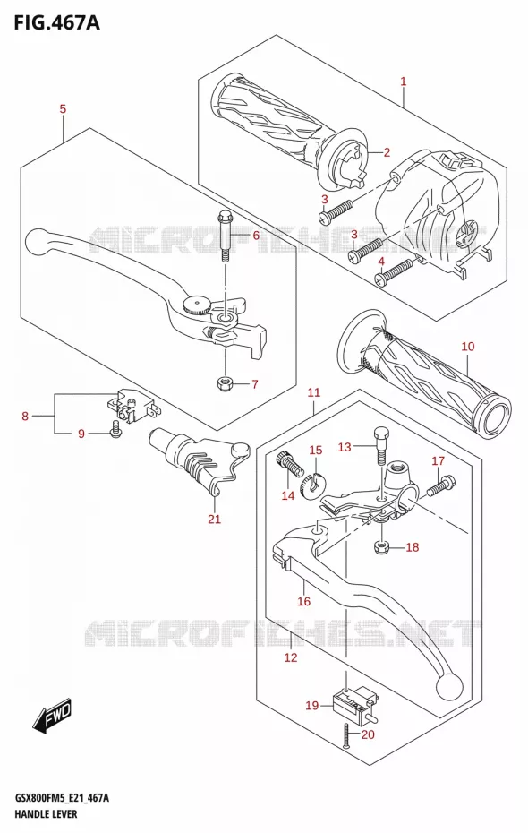 LEVIERS - POIGNEES Suzuki MOTO 800 GSX 2025  GSX800FUQ 2025 M5 (E21)