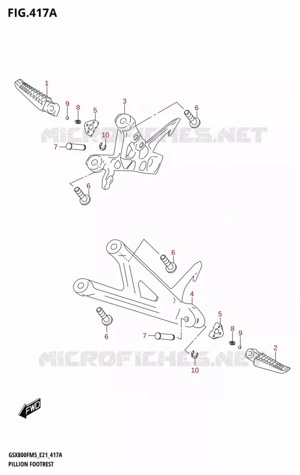 REPOSE PIED Suzuki MOTO 800 GSX 2025  GSX800FUQ 2025 M5 (E21)