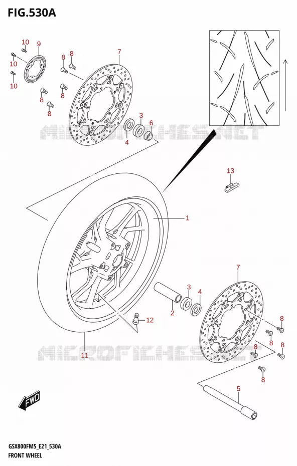ROUE AVANT Suzuki MOTO 800 GSX 2025  GSX800FUQ 2025 M5 (E21)