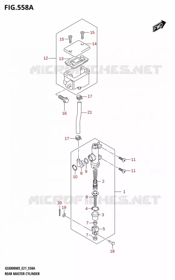 MAITRE CYLINDRE DE FREIN ARRIERE Suzuki MOTO 800 GSX 2025  GSX800UQM5 E21 2025 M5 (E21)