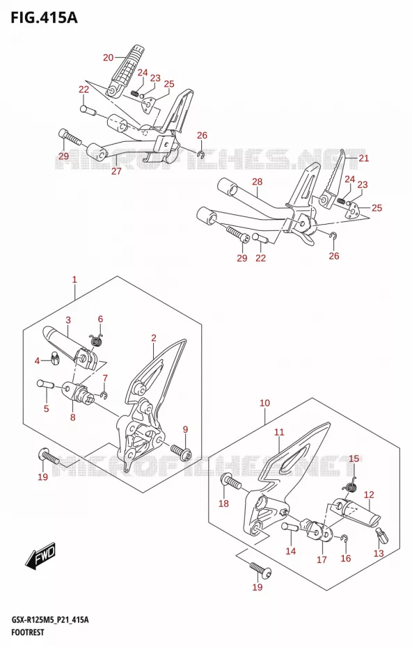 REPOSE PIEDS Suzuki MOTO 125 GSX-R 2025  GSX-R125RL 2025 M5 (P21)