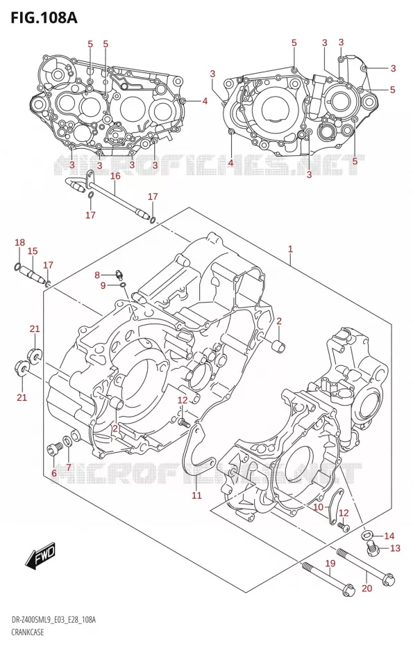 CARTERS MOTEUR Suzuki MOTO 400 DR-Z 2019  DR-Z400SM 2019 L9 (E28)
