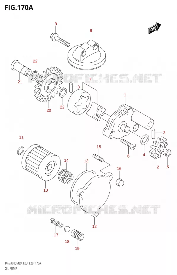 POMPE A HUILE Suzuki MOTO 400 DR-Z 2019  DR-Z400SM 2019 L9 (E28)