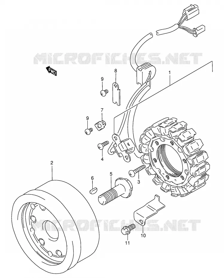 ALLUMAGE ROTOR - STATOR (MODELE T/V) Suzuki MOTO 800 INTRUDER 1992  VS800GLN(E2)
