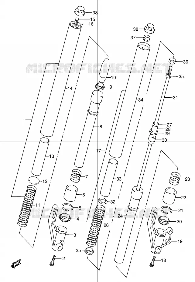 AMORTISSEUR AVANT Suzuki MOTO 50 STREET-MAGIC 2000  TR50SY(E2)