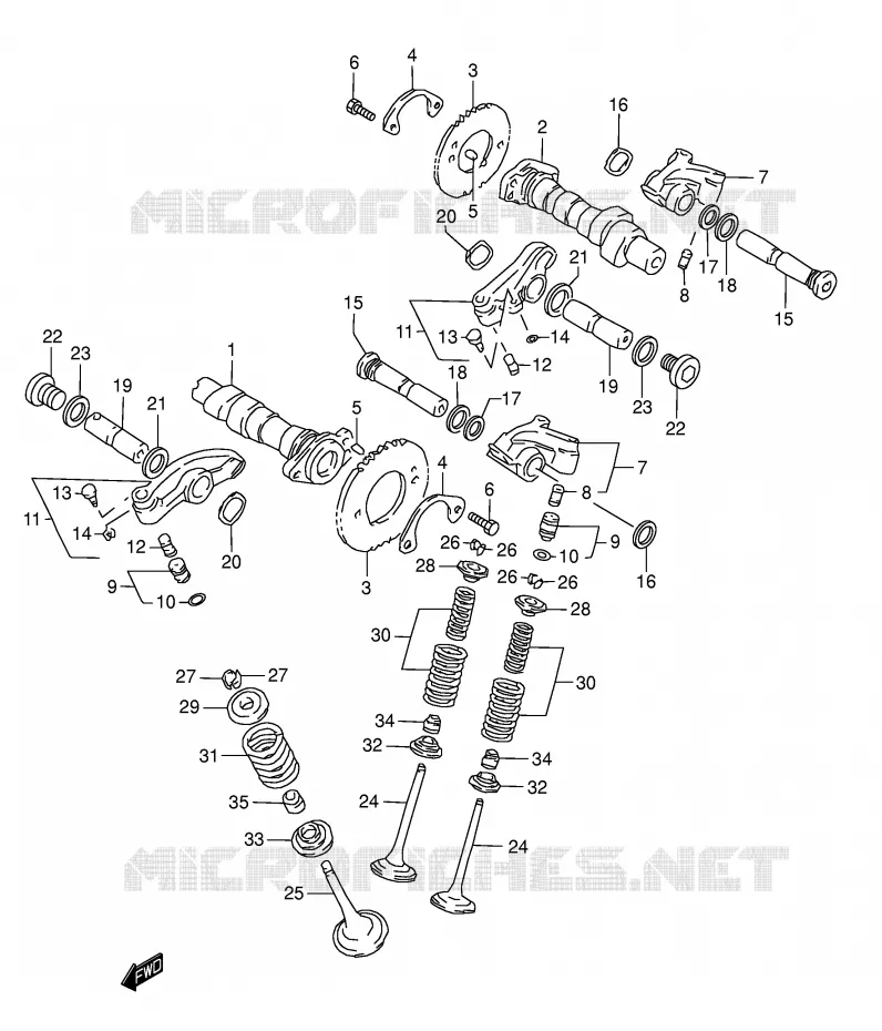 ARBRE A CAMES - SOUPAPES Suzuki MOTO 1500 INTRUDER 2001  VL1500K1(E2)
