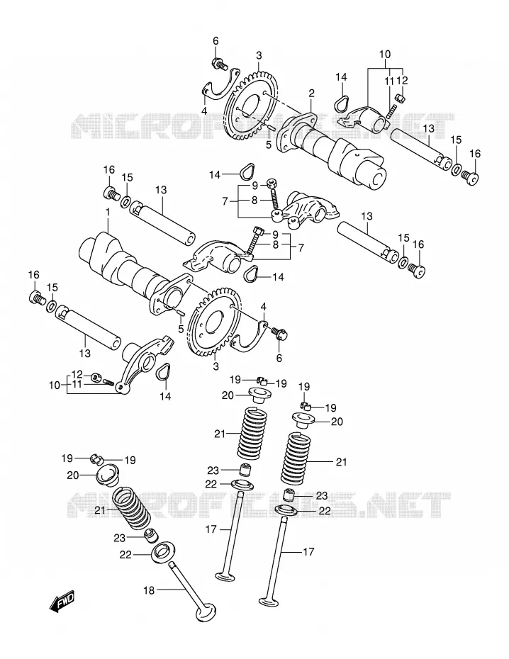 ARBRE A CAMES - SOUPAPES Suzuki MOTO 250 INTRUDER 2002  VL250K2(E2)
