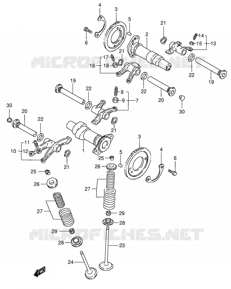 ARBRE A CAMES - SOUPAPES Suzuki MOTO 800 INTRUDER 2005  VS800K5(E3/E28)