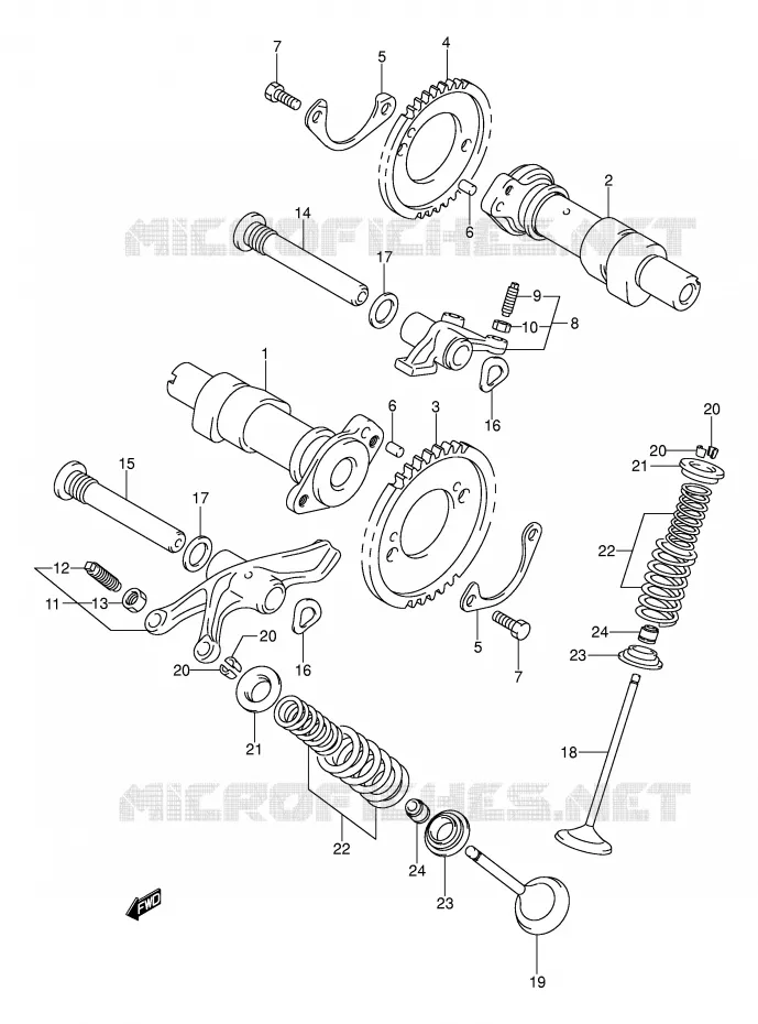 ARBRE A CAMES - SOUPAPES Suzuki MOTO 800 VOLUSIA 2002  VL800K2(E2)