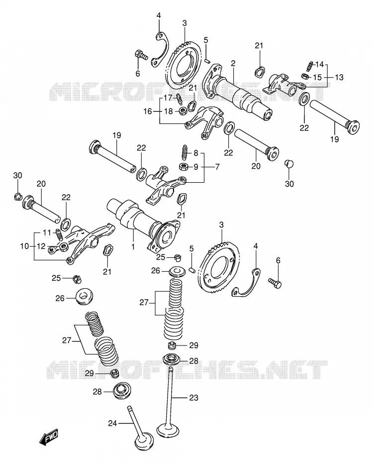 ARBRE A CAMES - SOUPAPES Suzuki MOTO 800 VX 1996  VX800T(E4)