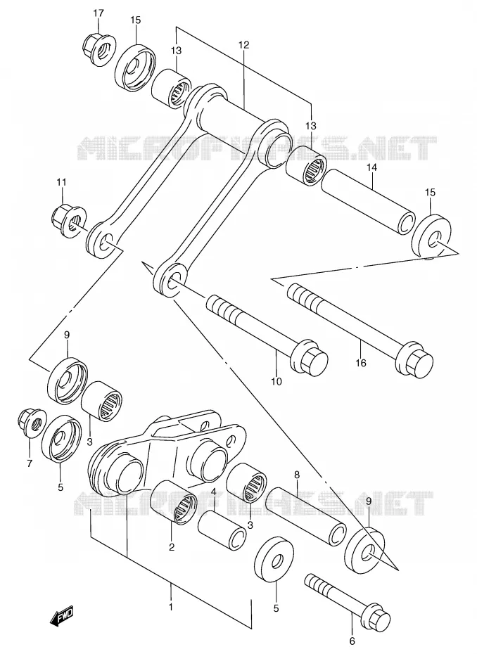 BIELLETTE DE SUSPENSION ARRIERE Suzuki MOTO 125 TS-R 1992  TS125RN(E2)