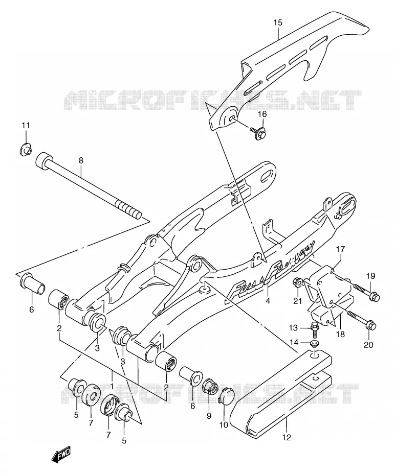 BRAS OSCILLANT ARRIERE (MODELE K/L) Suzuki MOTO 125 TS-R 1990  TS125RL(E2)