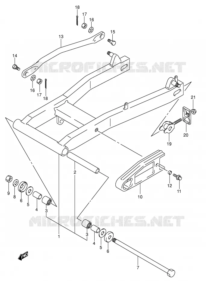 BRAS OSCILLANT ARRIERE (MODELE K5) Suzuki MOTO 125 INTRUDER 2006  VL125K6(E2)