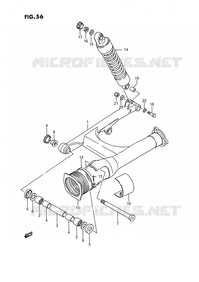 BRAS OSCILLANT ARRIERE Suzuki MOTO 1400 INTRUDER 1989  VS1400GLPK(E2)