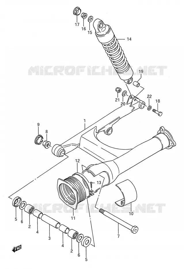 BRAS OSCILLANT ARRIERE Suzuki MOTO 1400 INTRUDER 1993  VS1400GLFP(E28)