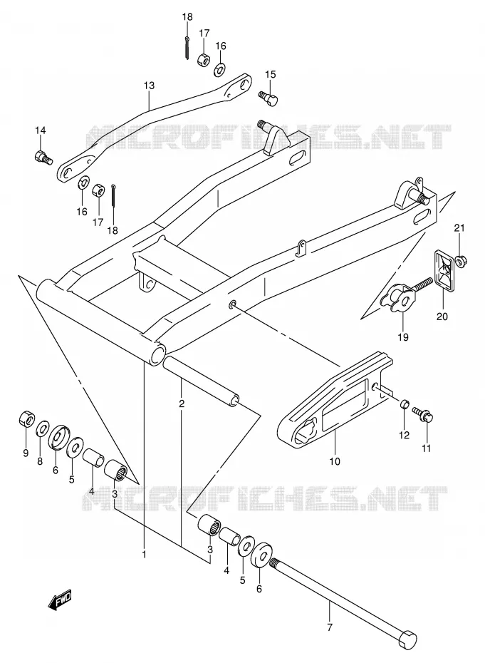 BRAS OSCILLANT ARRIERE Suzuki MOTO 250 INTRUDER 2002  VL250K2(E2)
