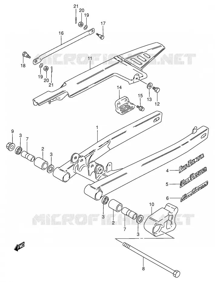 BRAS OSCILLANT ARRIERE Suzuki MOTO 50 TS-W 1986  TS50WG(E6)