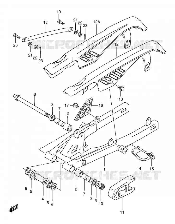 BRAS OSCILLANT ARRIERE Suzuki MOTO 50 TS-X 1994  TS50XAR(E4)