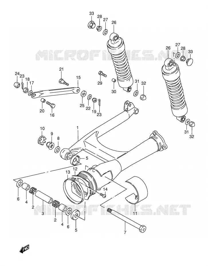 BRAS OSCILLANT ARRIERE Suzuki MOTO 800 INTRUDER 2002  VS800GLK2(E22)
