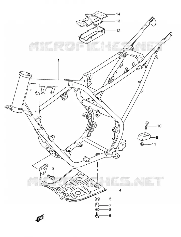 CADRE (MODELE E/G) Suzuki MOTO 50 TS-X 1994  TS50XKR(E1)