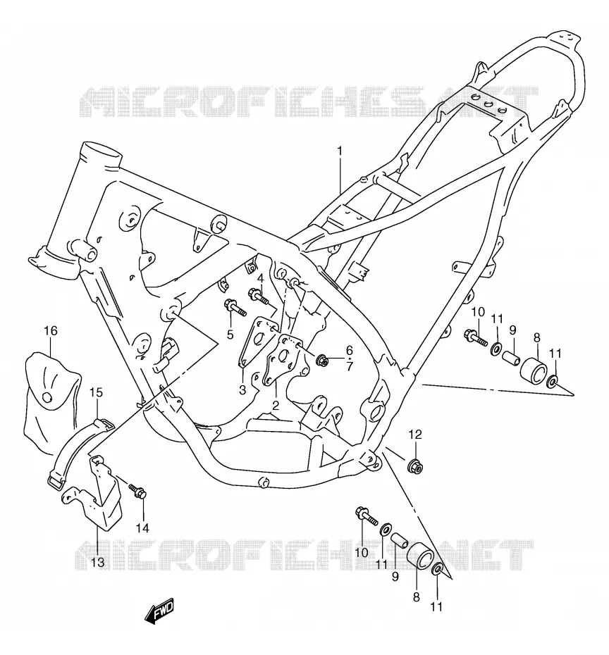 CADRE (MODELE K/L/M/N/P) Suzuki MOTO 125 TS-R 1993  TS125RP(E2)