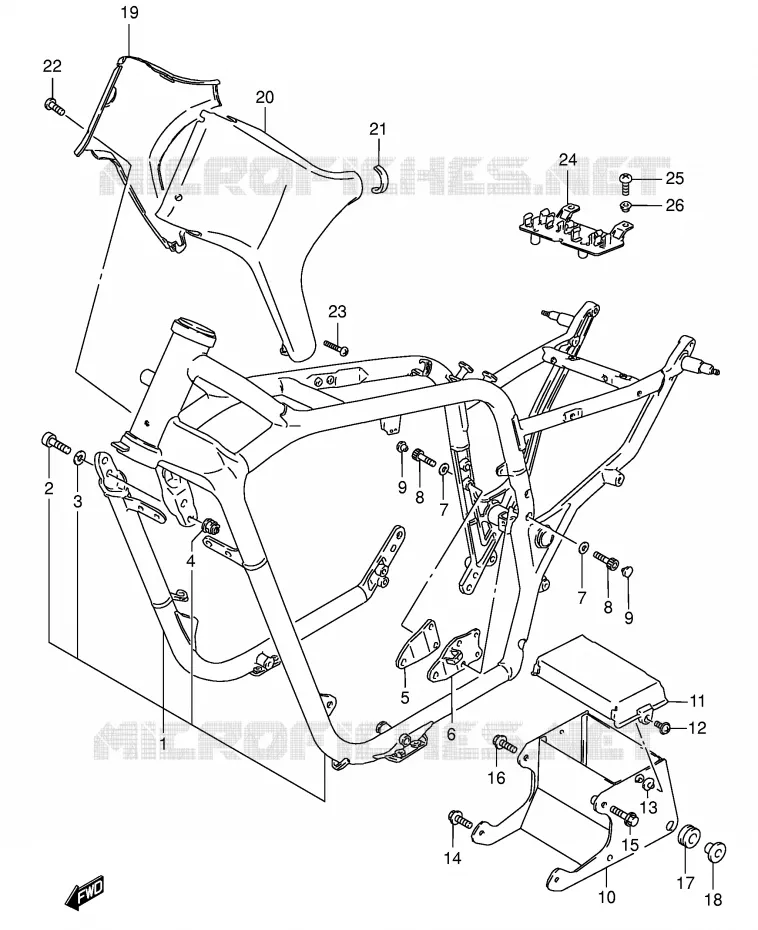 CADRE (MODELE K4) Suzuki MOTO 1400 INTRUDER 2004  VS1400GLPK4(E3/E28)