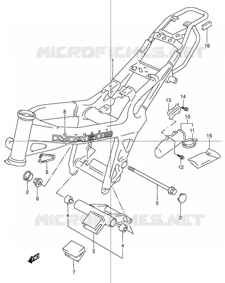 CADRE (MODELE Y) Suzuki MOTO 50 STREET-MAGIC 2000  TR50SY(E2)