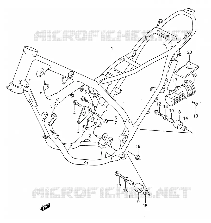 CADRE Suzuki MOTO 200 TS-R 1991  TS200RM(E28)
