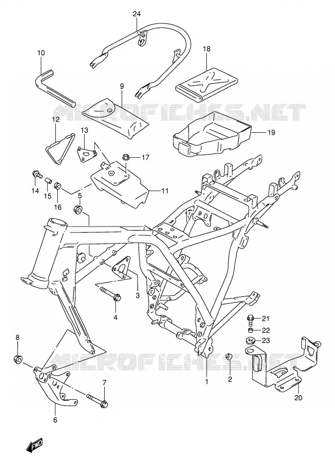 CADRE Suzuki MOTO 250 TU 2001  TU250XK1(E2)