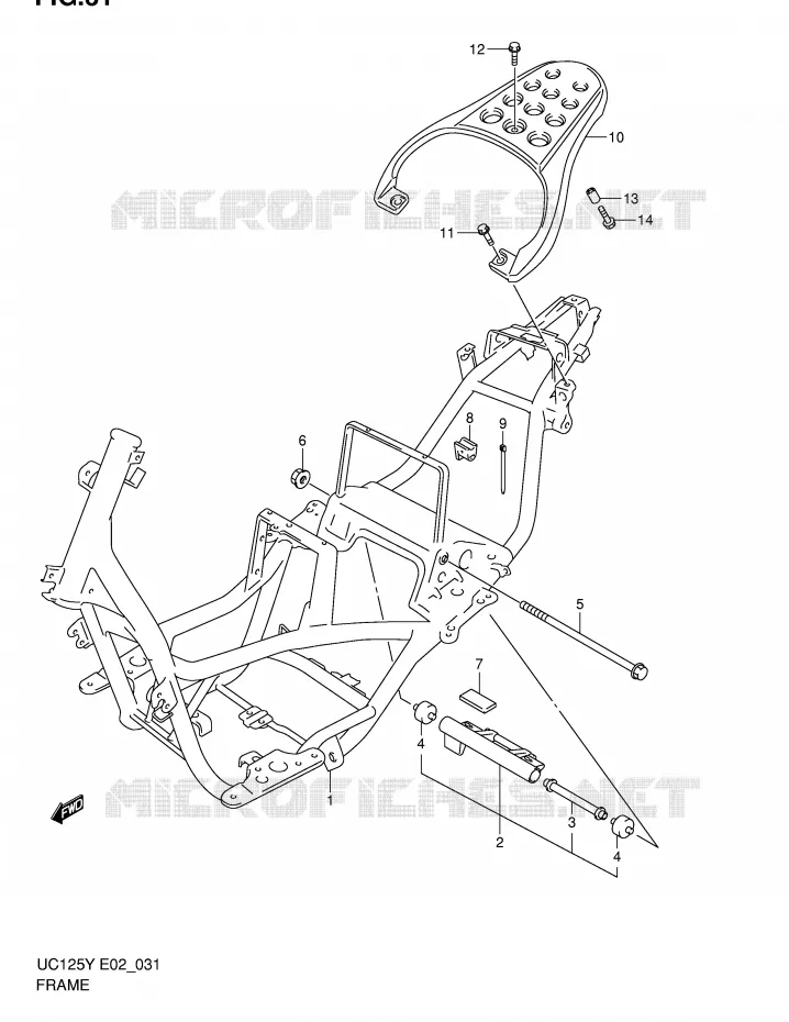 CADRE Suzuki SCOOTER 125 EPICURO 1999  UC125UX(E2)