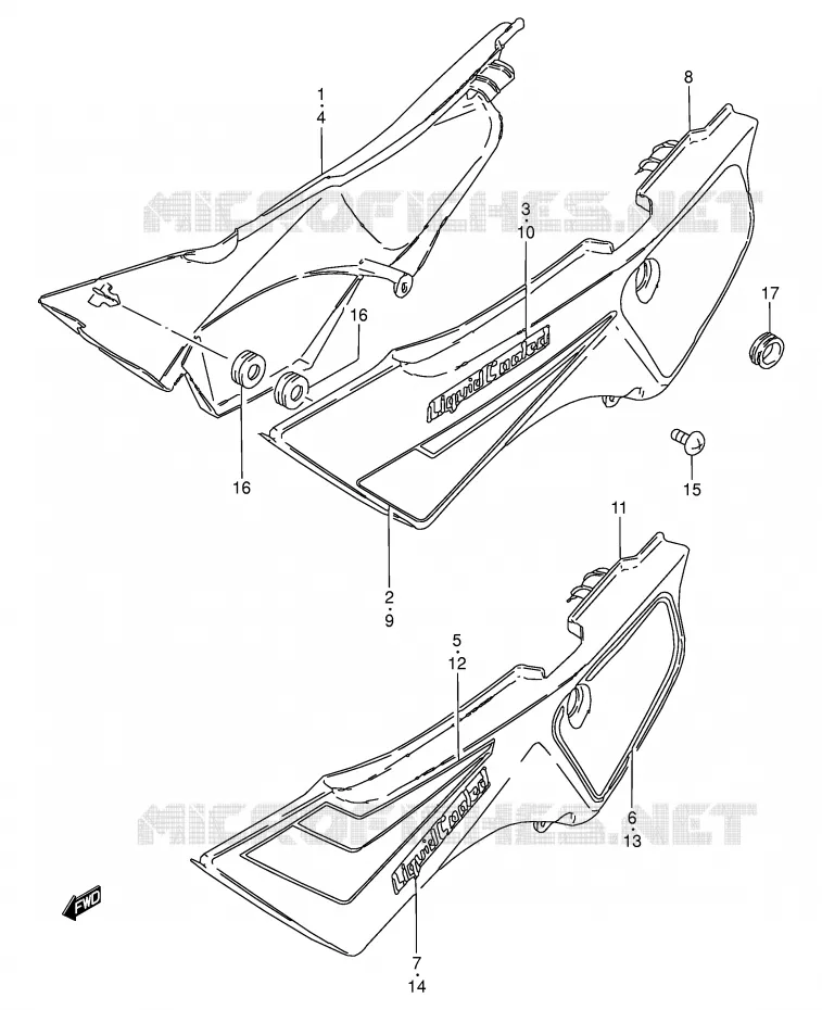 CARENAGES ARRIERE  (MODELE F/G) Suzuki MOTO 50 TS-W 1995  TS50WS(E6)