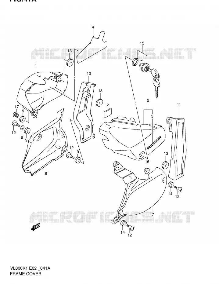 CARENAGES ARRIERE  (MODELE K2) Suzuki MOTO 800 VOLUSIA 2005  VL800ZK5(E2)