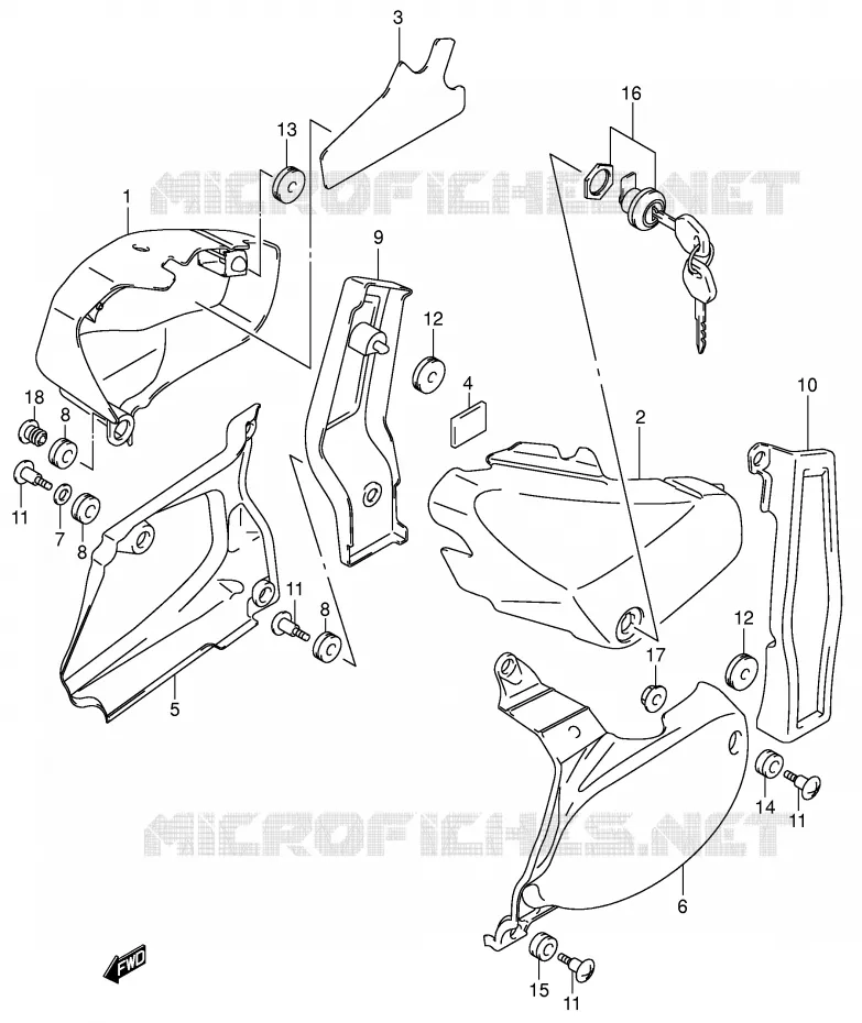 CARENAGES ARRIERE  (MODELE K3) Suzuki MOTO 800 VOLUSIA 2004  VL800K4(E2)