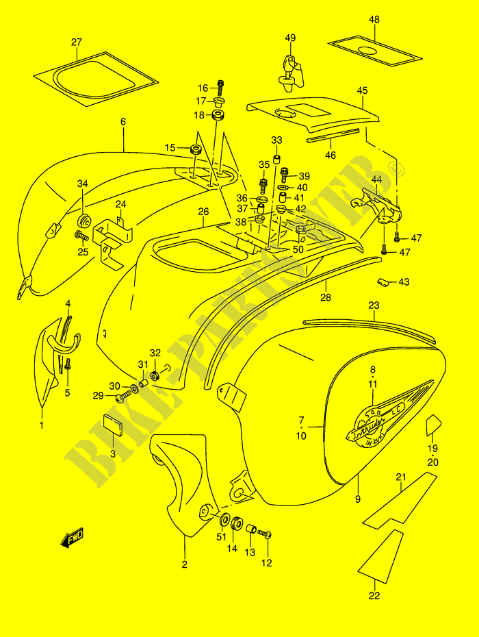 CARENAGES ARRIERE (MODELE W) pour Suzuki INTRUDER 1500 2002
