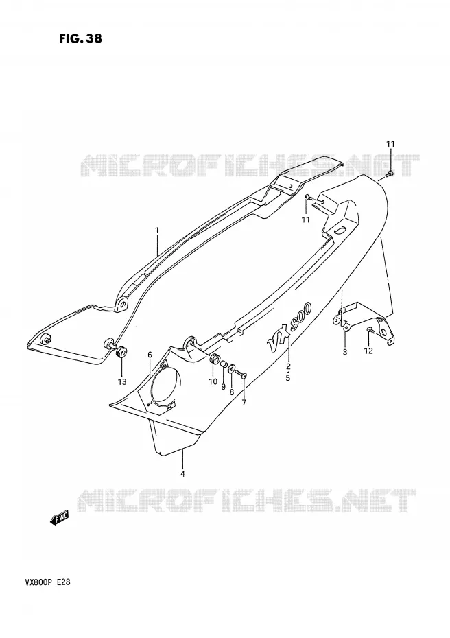 CARENAGES ARRIERE Suzuki MOTO 800 VX 1991  VX800M(E28)